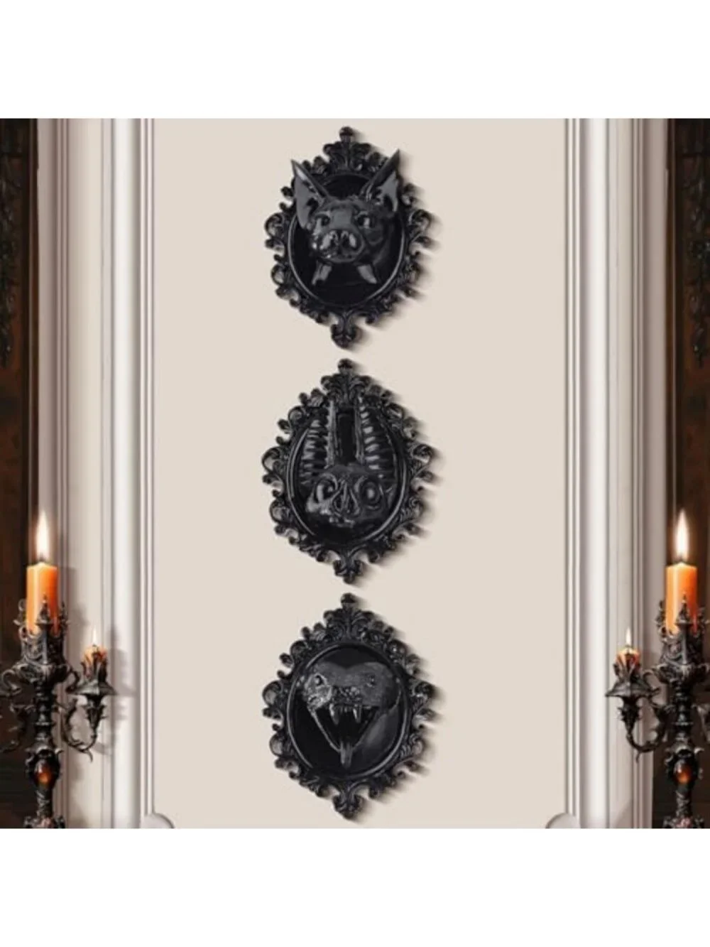 Gothic Wall Decor 3 Pack | Dark Academia Vintage Animal Head Art for Home